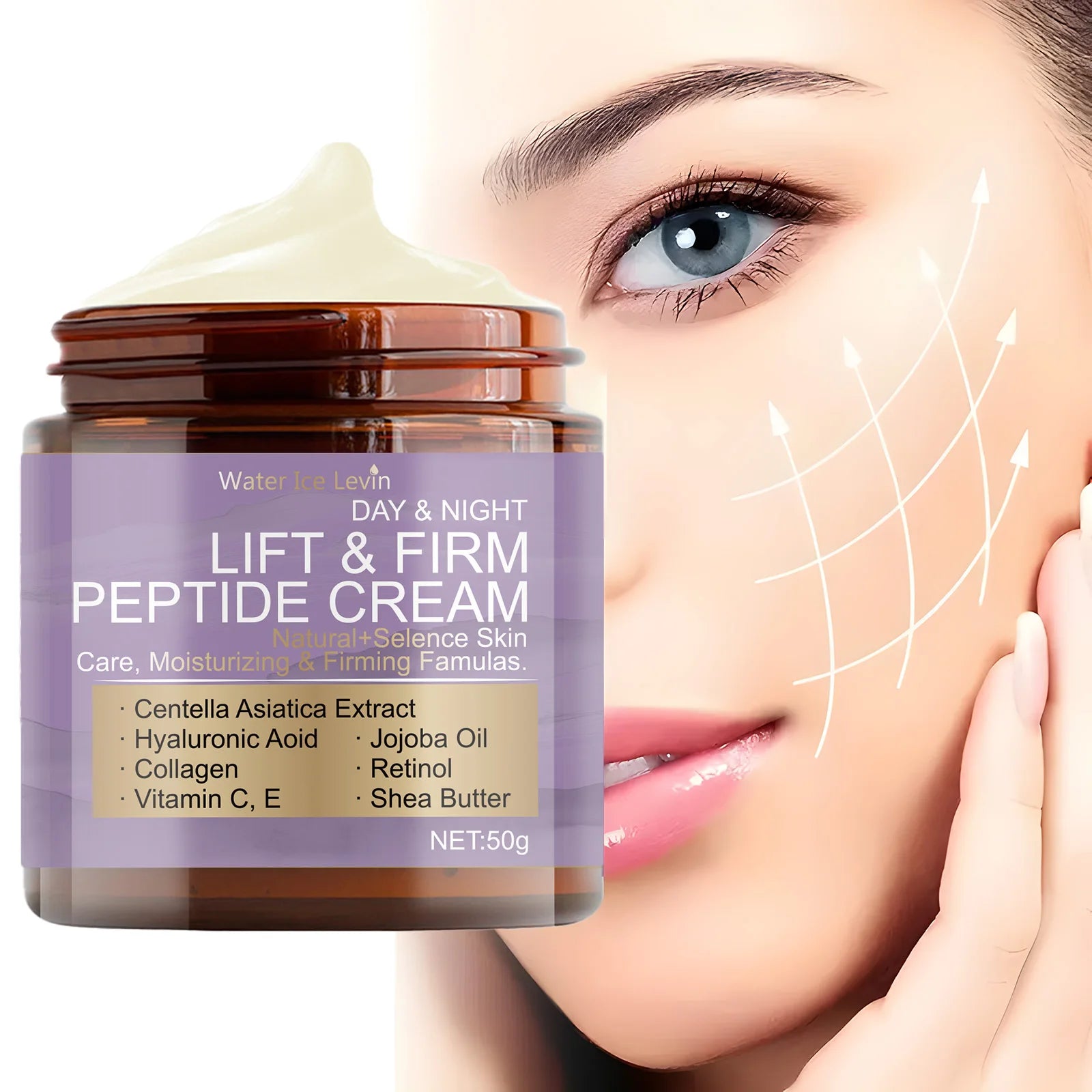 Firming Peptide Powerful Day and Night Cream, Brightening and Hydrating Skin Renewal Cream, Anti-Aging Facial Moisturizer